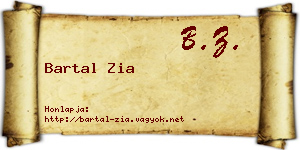 Bartal Zia névjegykártya